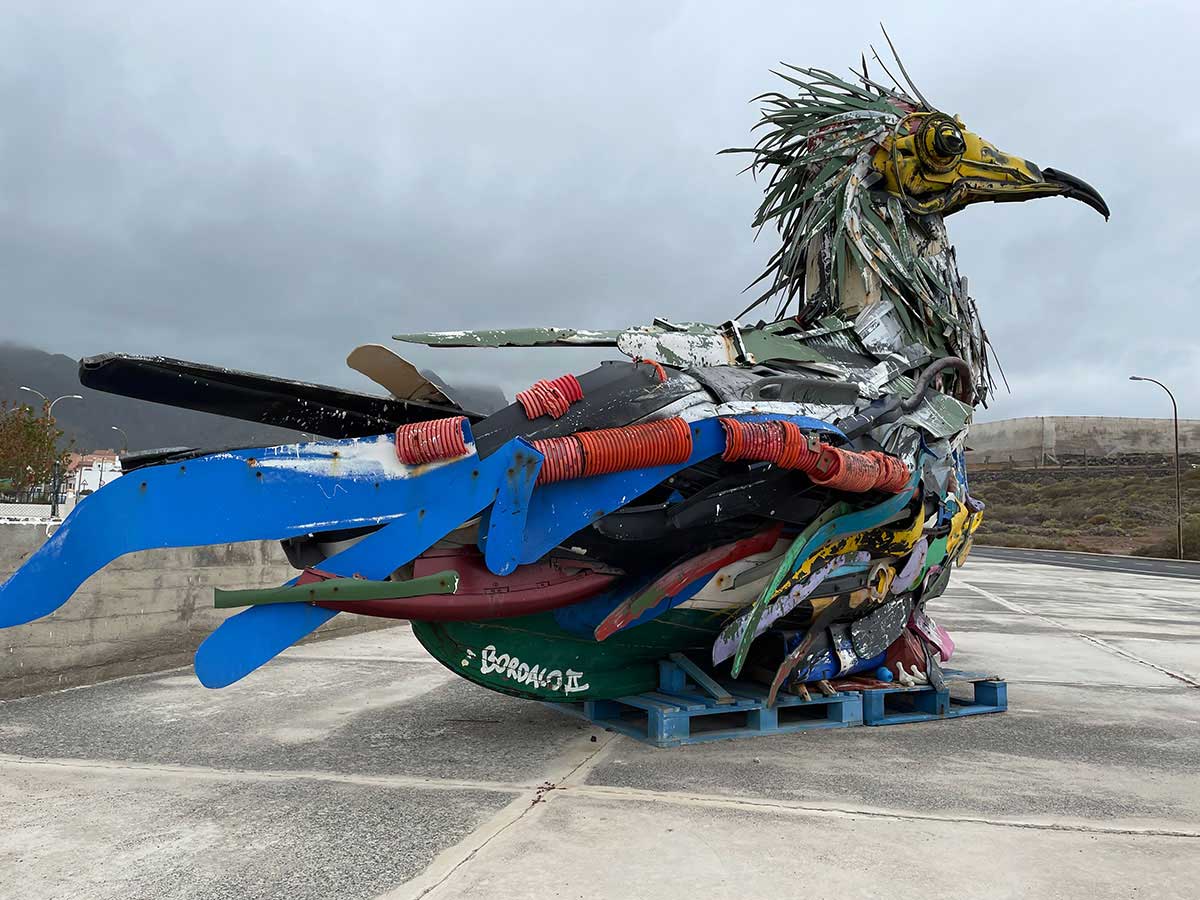 Die Müllvogel Skulptur von Bordalo in Los Silos ist ein Gehiemtipp